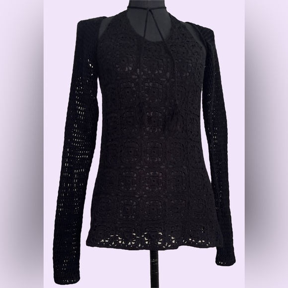 POSTER GRL / DOLLS KILL Crochet Knit Halter Top/Dress with Shrug - Picture 1 of 7